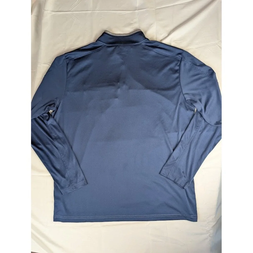 NFL Team Apparel Seattle Seahawks Quarter Zip Pullover Men's 2XL Navy Gray SEA